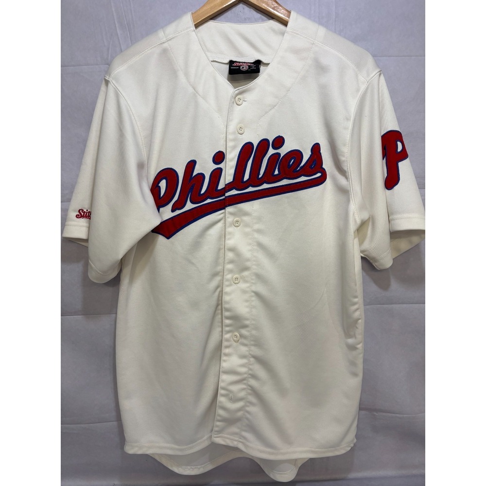 Philadelphia Phillies Stitches Athletic Gear Baseball Jersey White Men's Medium‎
